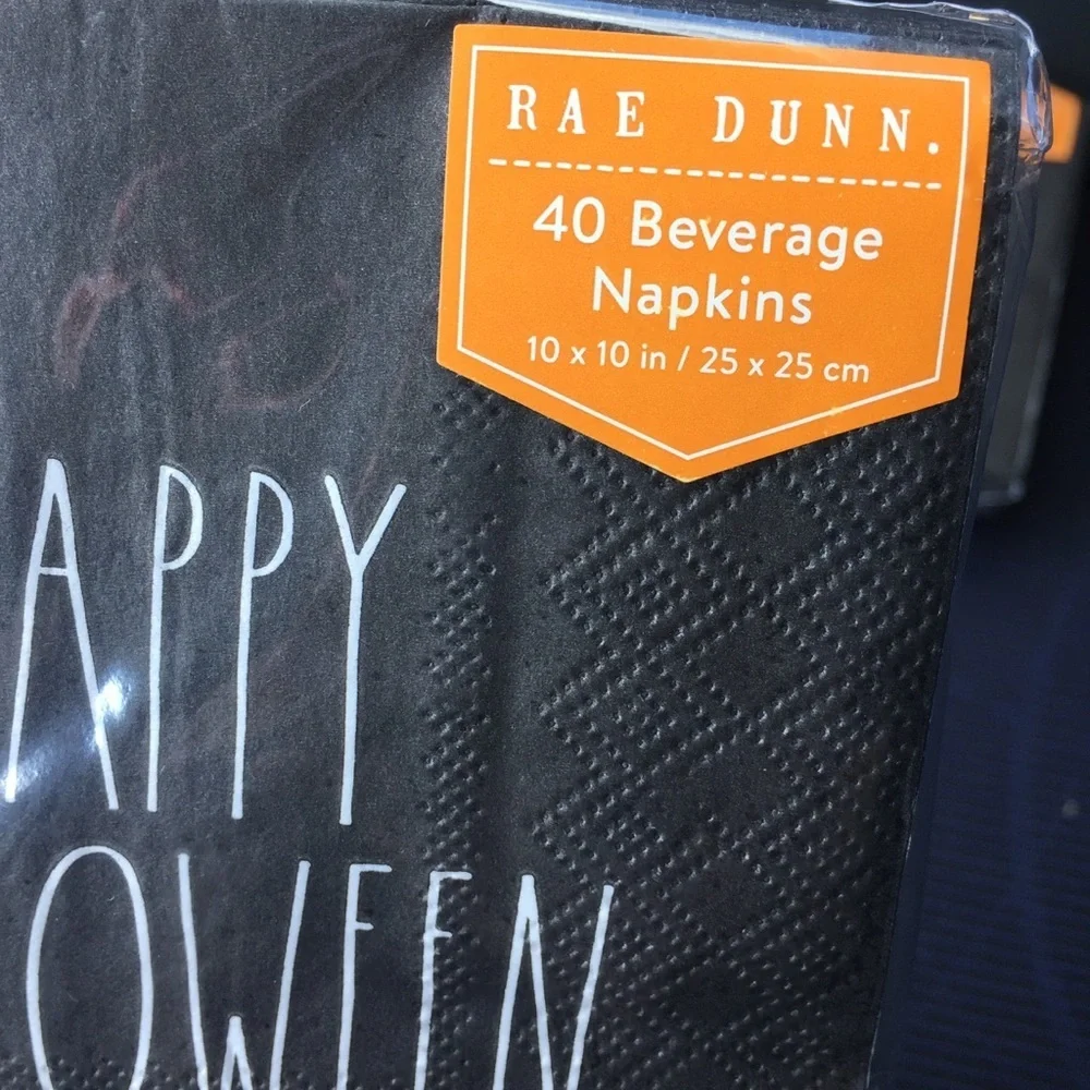 2 packs Rae Dunn Halloween Cocktail Napkins Black